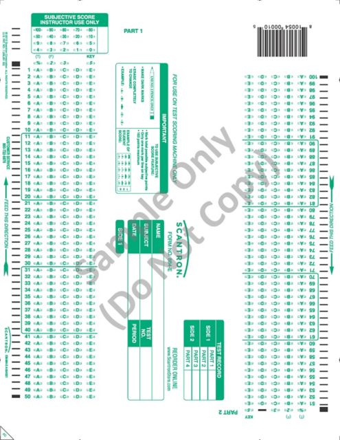 Form 884-e Scantron