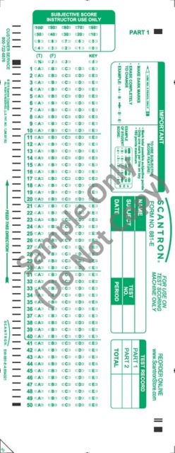 SCANTRON 100QUES/5CH 2S ALPHA