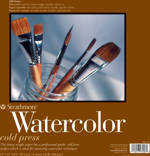 WATERCOLOR PAD 400 12X12 12 SHEETS