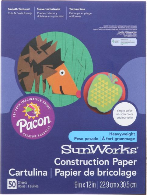 CONSTRUCTION PAPER SUNWORKS 9X12 BLACK 50-SHEETS
