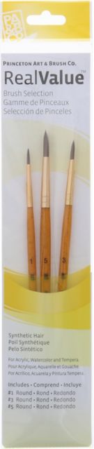 BRUSH SET SYNTHETIC ROUNDS 3 PACK