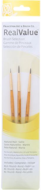 BRUSH SET SYNTHETIC ROUNDS  3 PACK