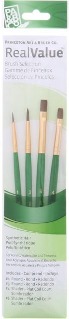 BRUSH SET SYNTHETIC ROUNDS & SHADERS 4 PACK