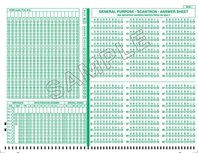 SCANTRON DM GPAS 120Q x 5