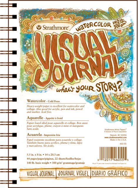 Visual Journal Watercolor 140Lbs 5.5X8 Inches 44 Pages