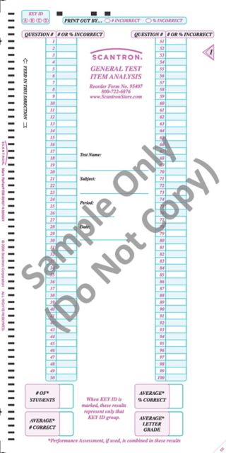 SCANTRON GEN ANALYSIS FORM