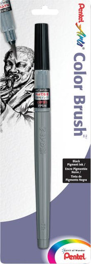 Color Brush Pen Black Pigmented Carded