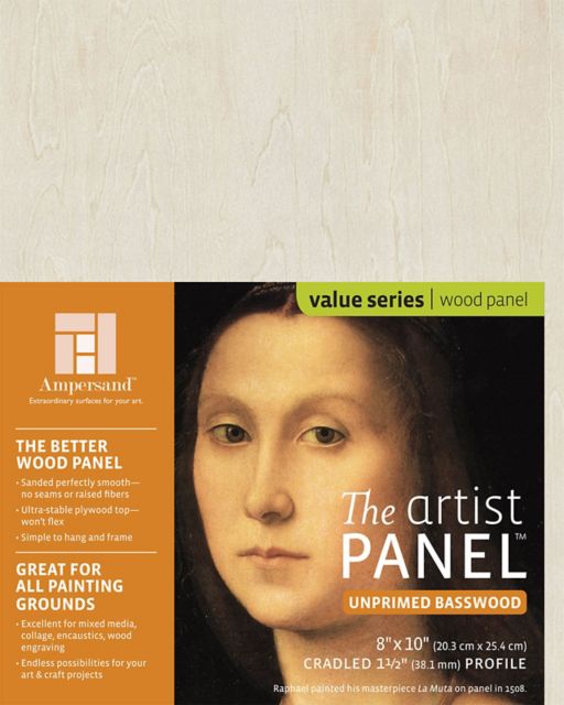 ARTIST PANEL UNPRIMED BASSWOOD 1.5'' CRADLE 8X10
