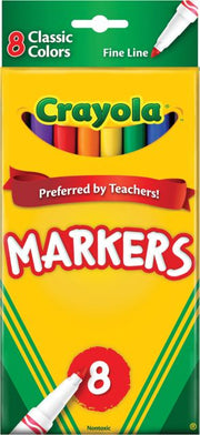 CRAYLOA CLASSIC MARKERS FINE LINE 8 COLORS