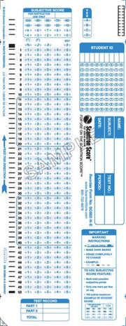 SCANTRON SCORE TEST 100QX5