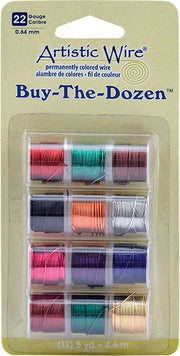 ARTISTIC WIRE 22 GAUGE ASSORTED COLORS 12 SPOOLS