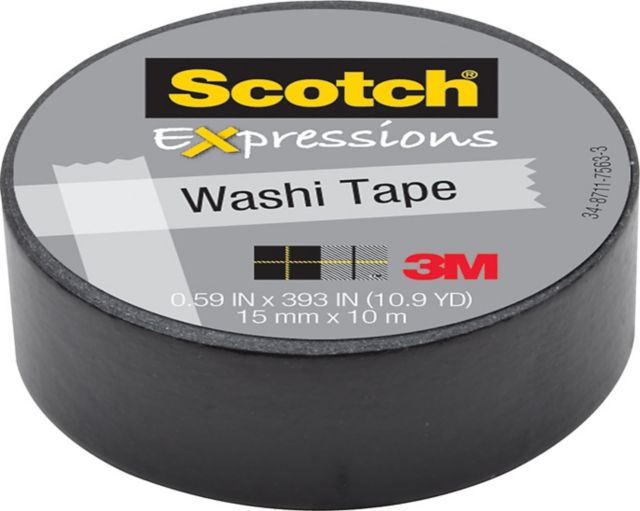 WASHI TAPE BLACK .59 INCH X 393 INCH