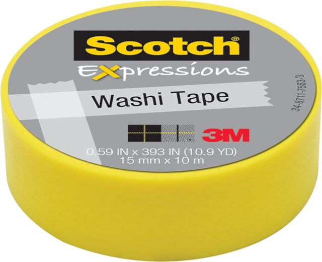 WASHI TAPE YELLOW .59 INCH X 393 INCH
