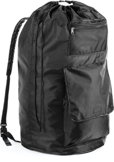Whitmor Dura-Clean Laundry Backpack - Black