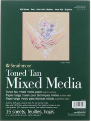 MIX MEDIA 400 TONED TAN 9X12 15 SHEETS