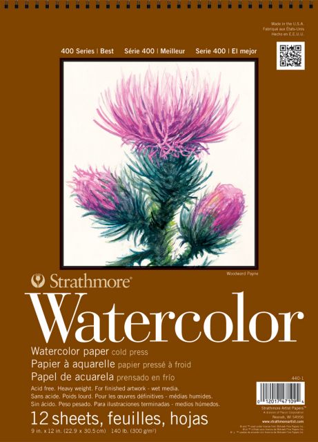 WATERCOLOR 400 9X12 SPIRAL BOUND 12-SHEETS