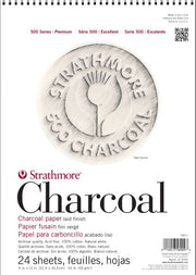 CHARCOAL 500 9X12 SPIRAL BOUND WHITE 24 SHEETS