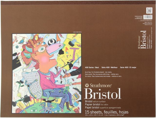 Bristol 400 Series 2Ply Vellum 18X24 Tape Bound 15/Sheets