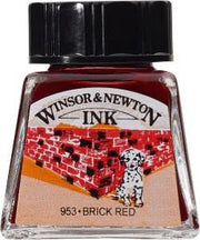 DRAWING INK 1/2 OZ BRICK RED