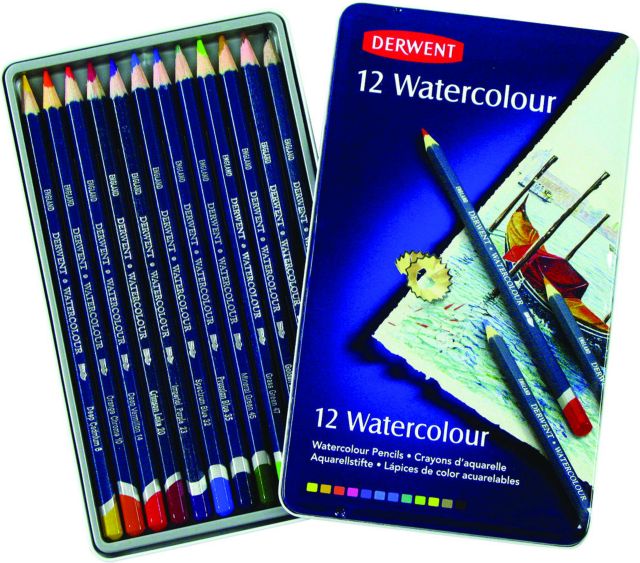 Derwent Watercolor Pencil 12 Color Set Tin