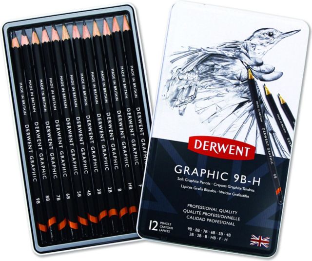 Derwent Graphic Pencil-Sketching 12 Set Tin