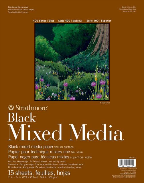 MIX MEDIA 400 BLACK 11X14 15 SHEETS