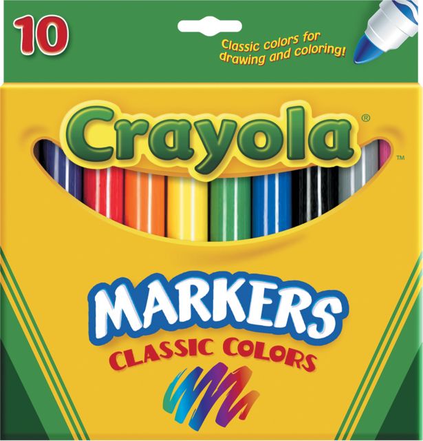 CRAYOLA MARKER 10 COLOR BROAD TIP