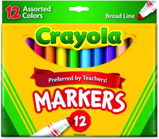 CRAYOLA MARKER 12 COLOR BROAD TIP