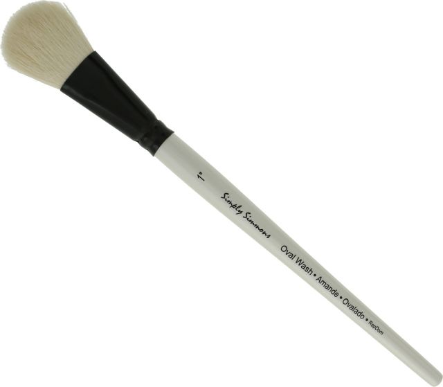 SIMPLY SIMMONS BRUSH WHITE GOAT OVAL 1 SHORT HANDLE