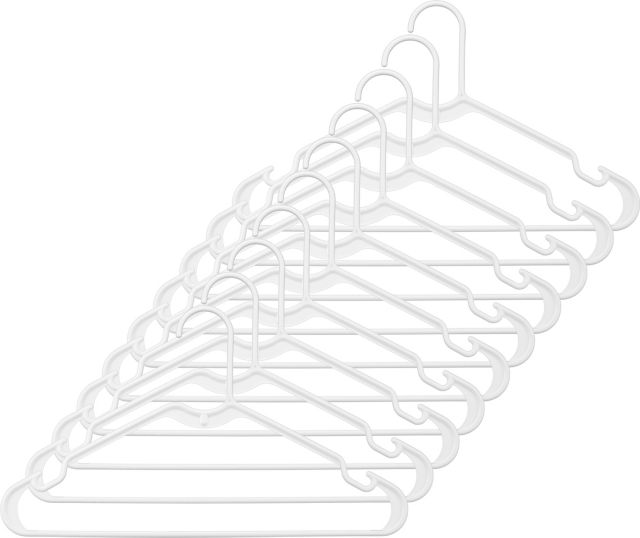 Whitmor Plastic Hangers - Set of 10 - White