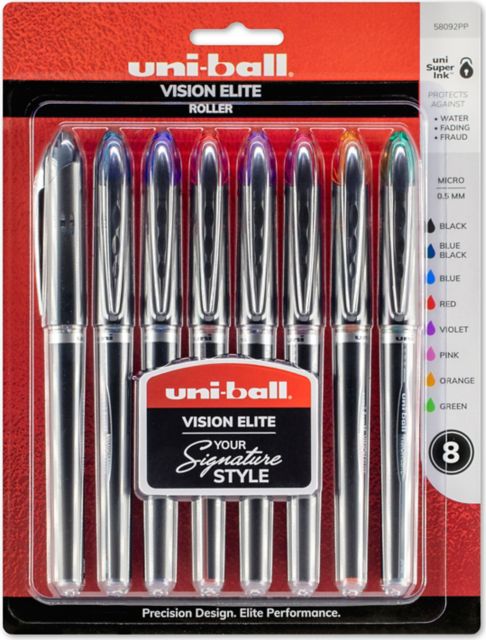 UNIBALL VISION ELITE 8-COLOR PENS SET .5MM