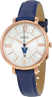 Villanova Wildcats Fossil Jacqueline Navy Leather Watch