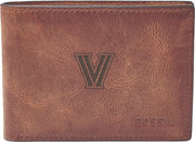 Villanova Wildcats Fossil Leather - Derrick Front Pocket Bifold - Brown