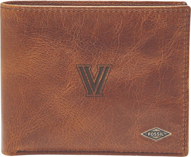 Villanova Wildcats Fossil Leather - Ryan Rfid Passcase - Dark Brown