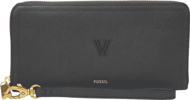 Villanova Wildcats Fossil Leather - Logan Rfid Zip Around Clutch - Black