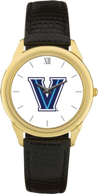 Villanova Wildcats CSI Men's Black Leather Wristwatch (Gift Boxed) With Colored Medallion