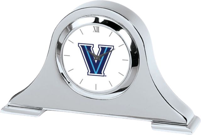 Villanova Wildcats CSI Silver Napoleon Desk Clock With Colored Medallion