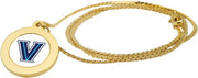 Villanova Wildcats CSI Gold Pendant Necklace With Colored Medallian