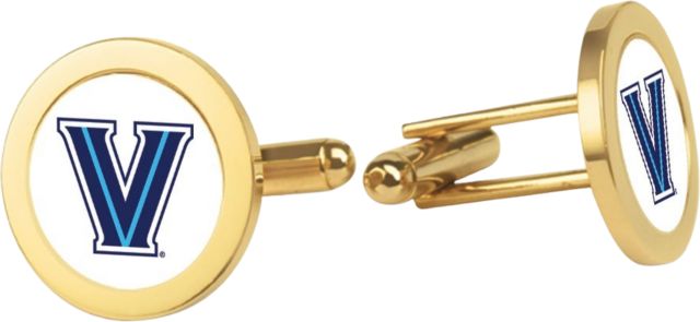 Villanova Wildcats CSI Gold Cufflinks (Gift Boxed) With Colored Medallion