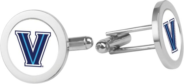 Villanova Wildcats CSI Silver Cufflinks (Gift Boxed) With Colored Medallion