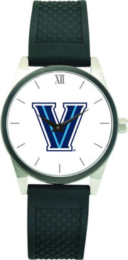 Villanova Wildcats CSI Men's Wristwatch (Gift Boxed) With Black Silicone Strap And Color Medallion.