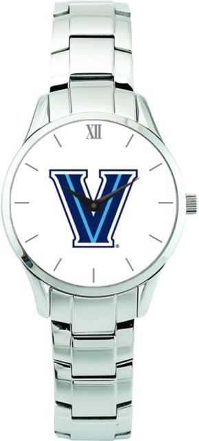 Villanova Wildcats CSI Men's Stainless Steel Wristwatch (Gift Boxed) Color Medallion Withhite Background