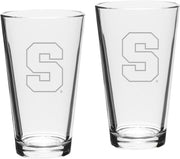 Syracuse Orange Set Of 2 - 16 Oz Classic Pub Glasses
