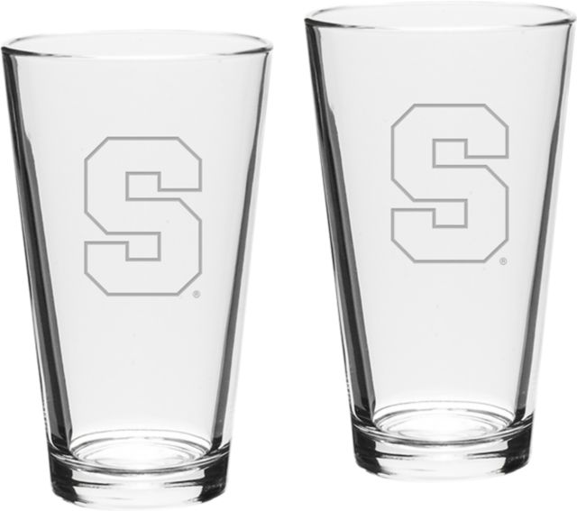 Syracuse Orange Set Of 2 - 16 Oz Classic Pub Glasses