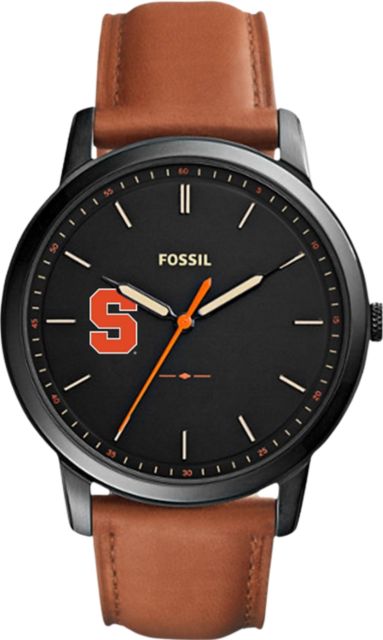 Syracuse Orange Fossil The Minimalist Slim Light Brown Leather Watch
