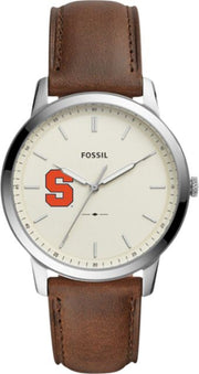 Syracuse Orange Fossil The Minimalist Brown Leather Watch