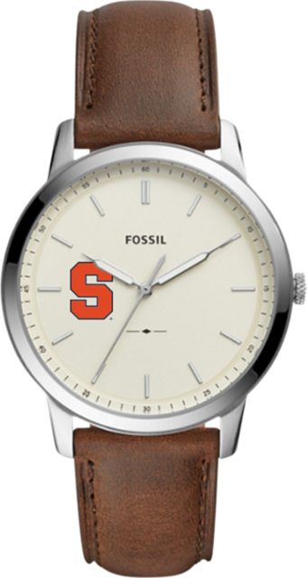 Syracuse Orange Fossil The Minimalist Brown Leather Watch