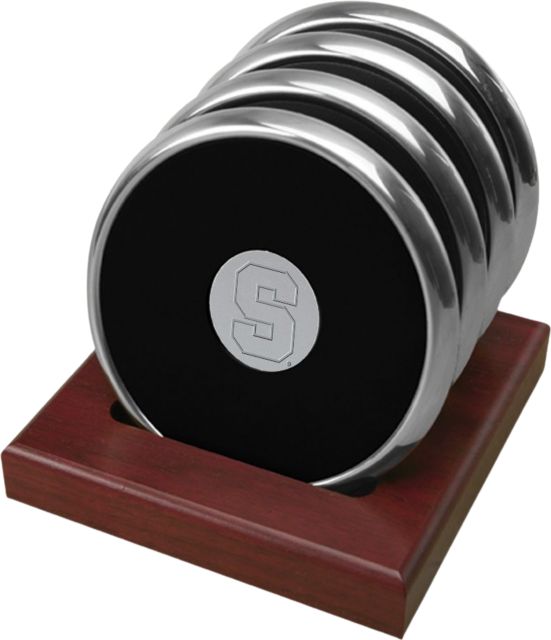 Syracuse Orange Set of Four Silver Coasters