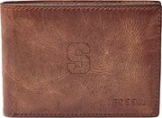 Syracuse Orange Fossil Leather - Derrick Front Pocket Bifold - Brown