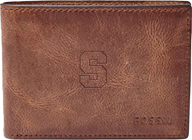 Syracuse Orange Fossil Leather - Derrick Front Pocket Bifold - Brown